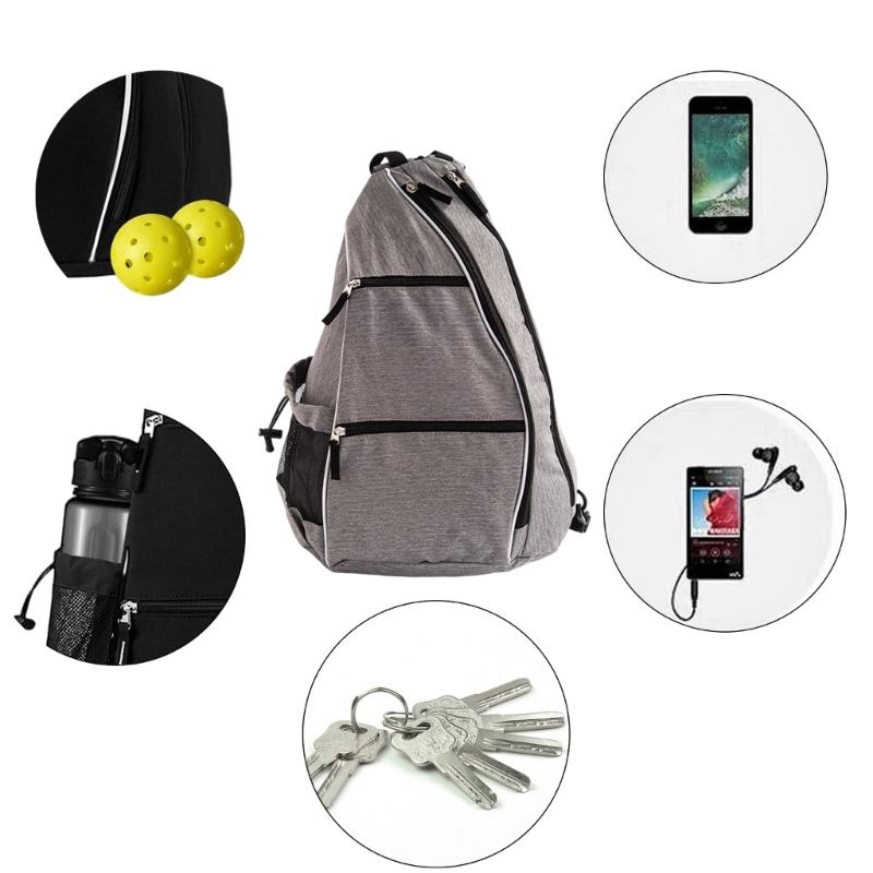Adjustable Slings Bag Crossbody Backpack for Courts Pickleball Bag Adult Pickleballs Paddles Bag Sport Pickleball Bag