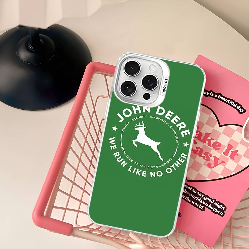 Зеленый чехол для телефона J-John Truck D-Deeres для IPhone 17 16 15 14 13 12 11 Pro Max Plus Цвет Серебристый