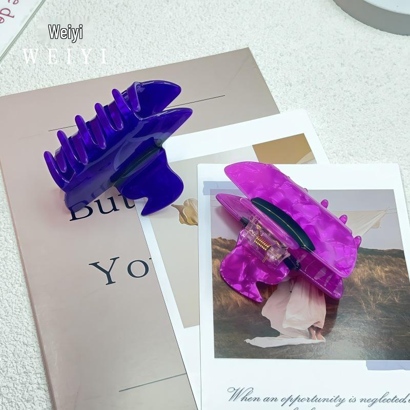 Cross-border Halloween Acrylic Hair Clips with Cartoon Witch Hat Design