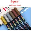 6/12/24/36 Color Acrylic Paint Brush Marker Pen Set Drawing Painting Art Marker Wood Glass Fabric Scrapbooking Stationery Supplies