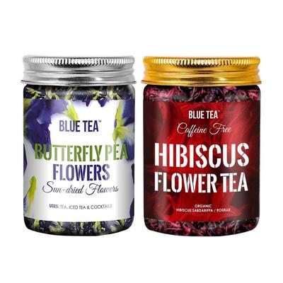 Набор чая из цветков Клитории и Гибискуса (150 г), Butterfly Pea Flower & Hibiscus Flower Tea Set, Blue Tea