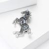 Casual Zodiac Animal Lapel Pins Luxury Metal Badge Pin Rhinestone Horse Brooches  New Year Gifts