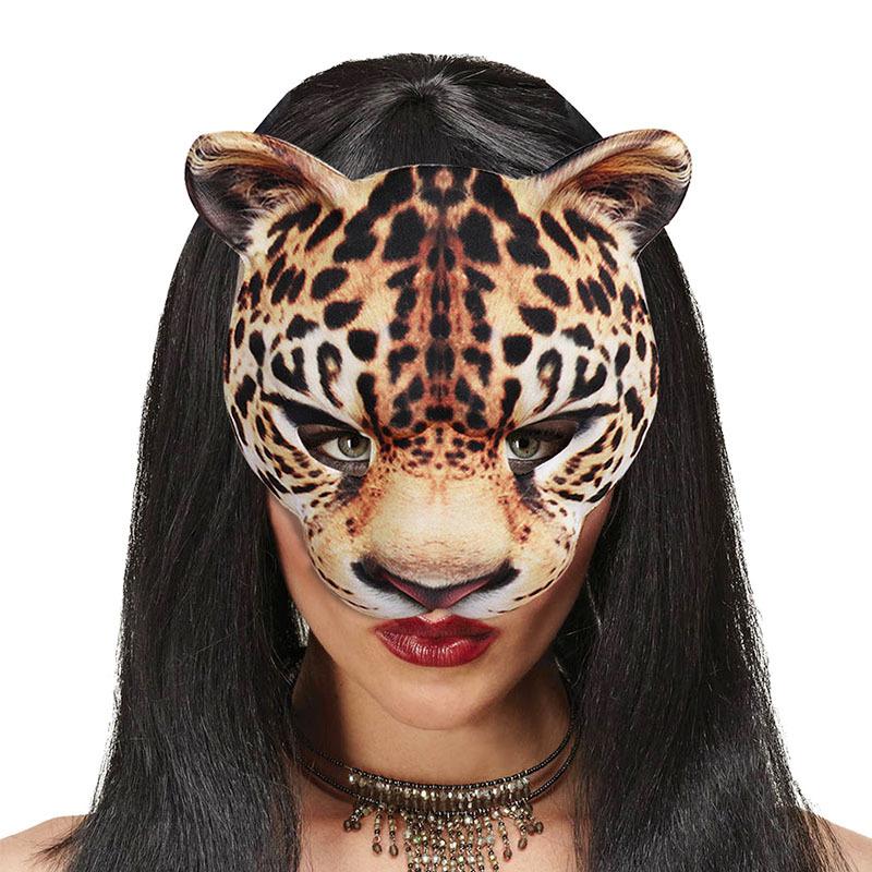 Party costume party EVA half-face animal cheetah mask, 3-pack