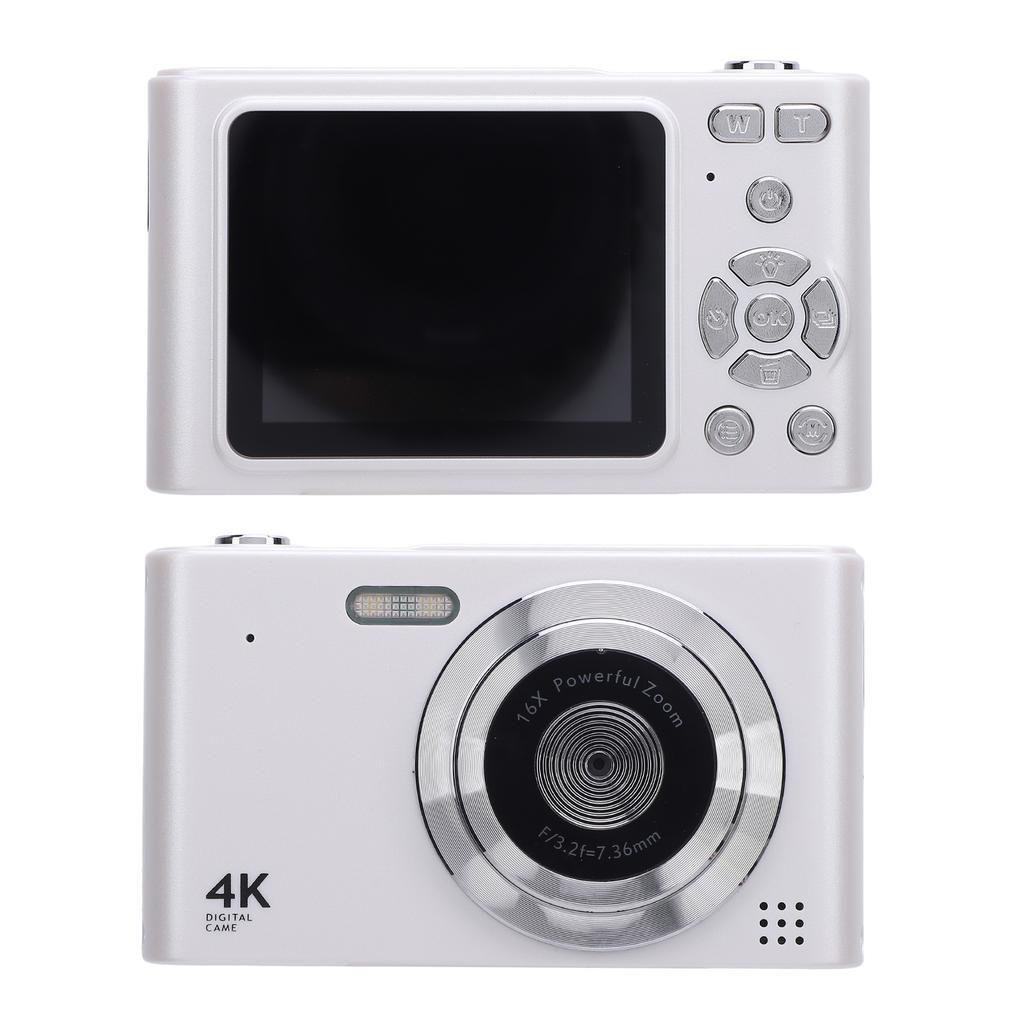 Digital Camera 16x Zoom 4K 48MP 2.4 Inch Screen Anti Shake Video Recording Compact Digital Camera for Travel with Flash