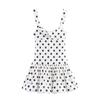 Kaslead New Women clothes Western Style Balloon Version Polka Dot Print Romantic Short dress 0085356 250