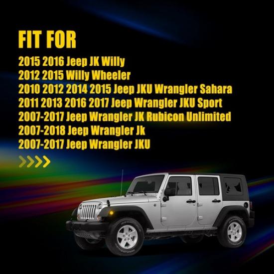 Pair Amber LED Side Turn Marker Lights Signal For Wrangler Jeep JK JKU 2007-18