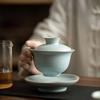 Китайская традиция Керамическая гайвань из печи Жу窑 Ручной работы Фарфоровая чайная террина Мастер-чашка Домашняя чайная чаша Дорожная посуда для чая 135 мл