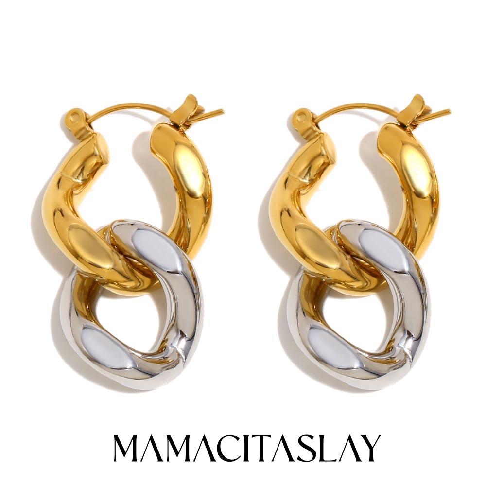 MamacitaSlay Серьги из нержавеющей стали, разноцветные, двухслойные, уникальные, крутые, водонепроницаемые, женские, с подвесками, statement серьги