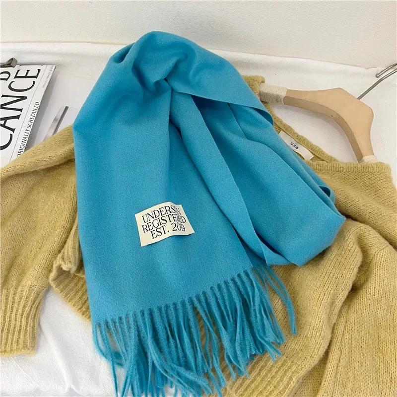 Purple Is Very Good To Match The New Solid Color Imitation Cashmere Scarf In Autumn and Winter of Dongdaemun, South Korea