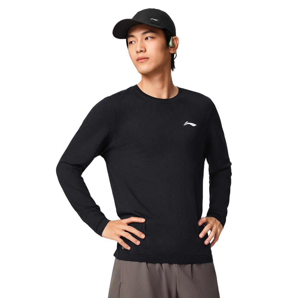 Li Ning Running Series Crew Neck Logo Stitching T-Shirt Men Tops ATLV285-1
