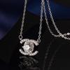 Женское серебряное (S925) колье с муассанитом Double C, цвет D, 1 карат, стиль Fragrance