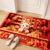 Blessing Words Sheep Year Floor Mat Cartoon Lamb Welcome Door Mat  Floor Protection