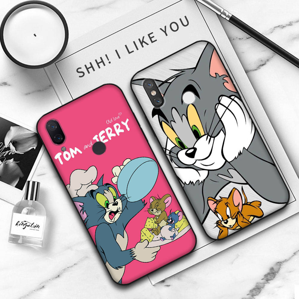 Мягкий чехол JT50 Tom and Jerry Cat Mouse для Xiaomi Poco X6 X4 M5 M6 F5 F6 C65 C55 C50 C51 C40 Pro Redmi 14C A3X 13C 12C 11T 10A 9C Note 7 6 8A Plus