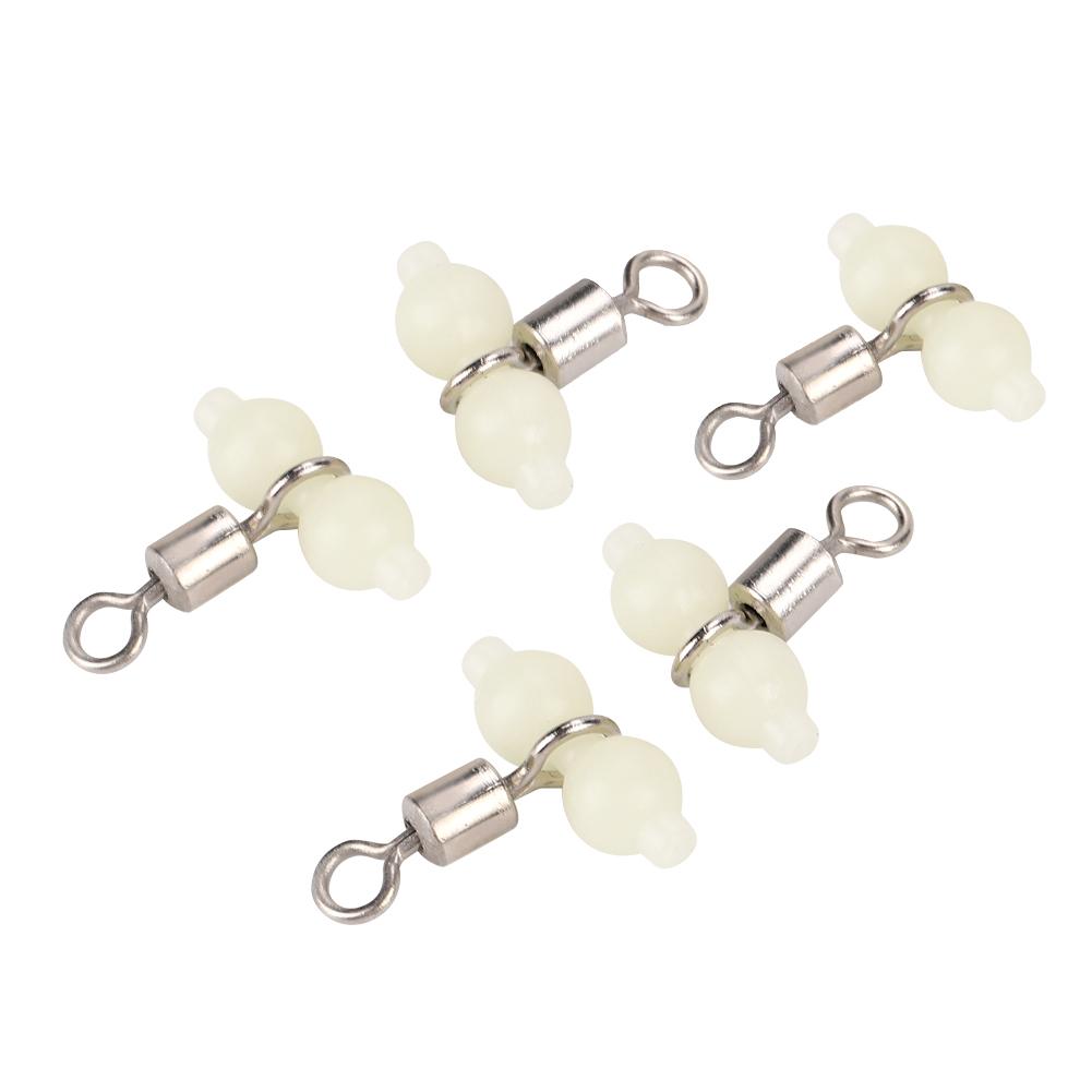 5 Pcs Luminous Fishing Rolling Swivels Connector Sea Fishing Tackle (S)