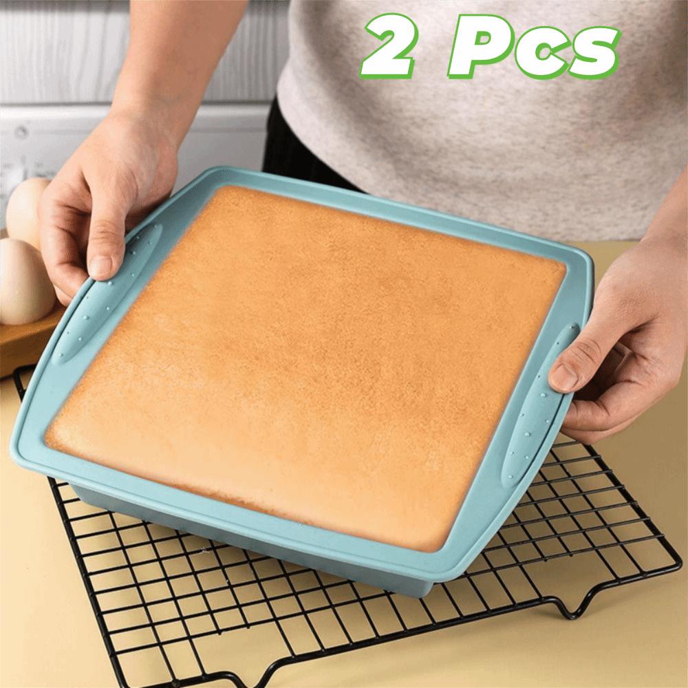 2PCS Heat Resistant Cake Baking Pan Flexible Dessert Baking Mold Multifunctional Bread Mold Oven