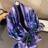 Модный длинный шелковый шарф для женщин с узором-логотипом - Летняя солнцезащитная накидка