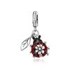 Colorful 925 Silver Butterfly Loves Flowers Beads & Beetle & ladybug Dangle Charm Fits Bracelet Exquisite Pendant Gifts