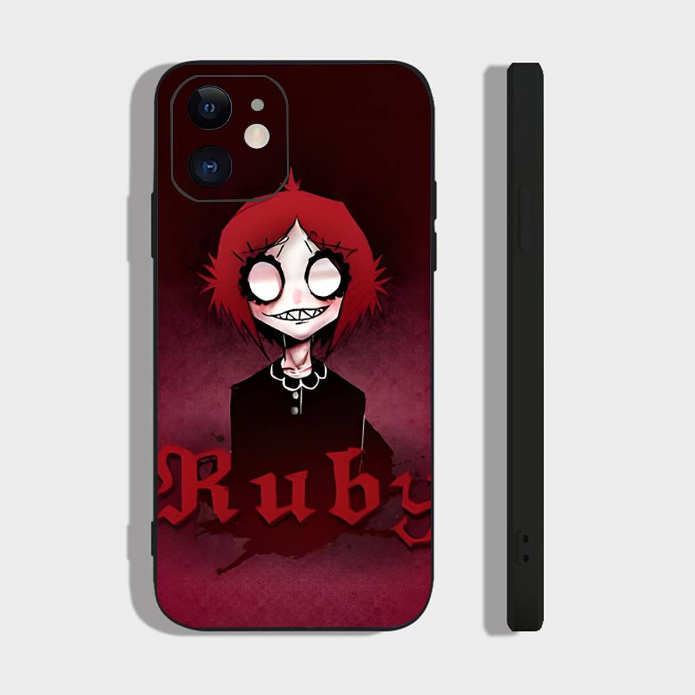 Comedy Animation R-Ruby Glow Phone Case For IPhone 17 Air 16 15 14 13 Pro Max 11 12 Black Silicone Cover