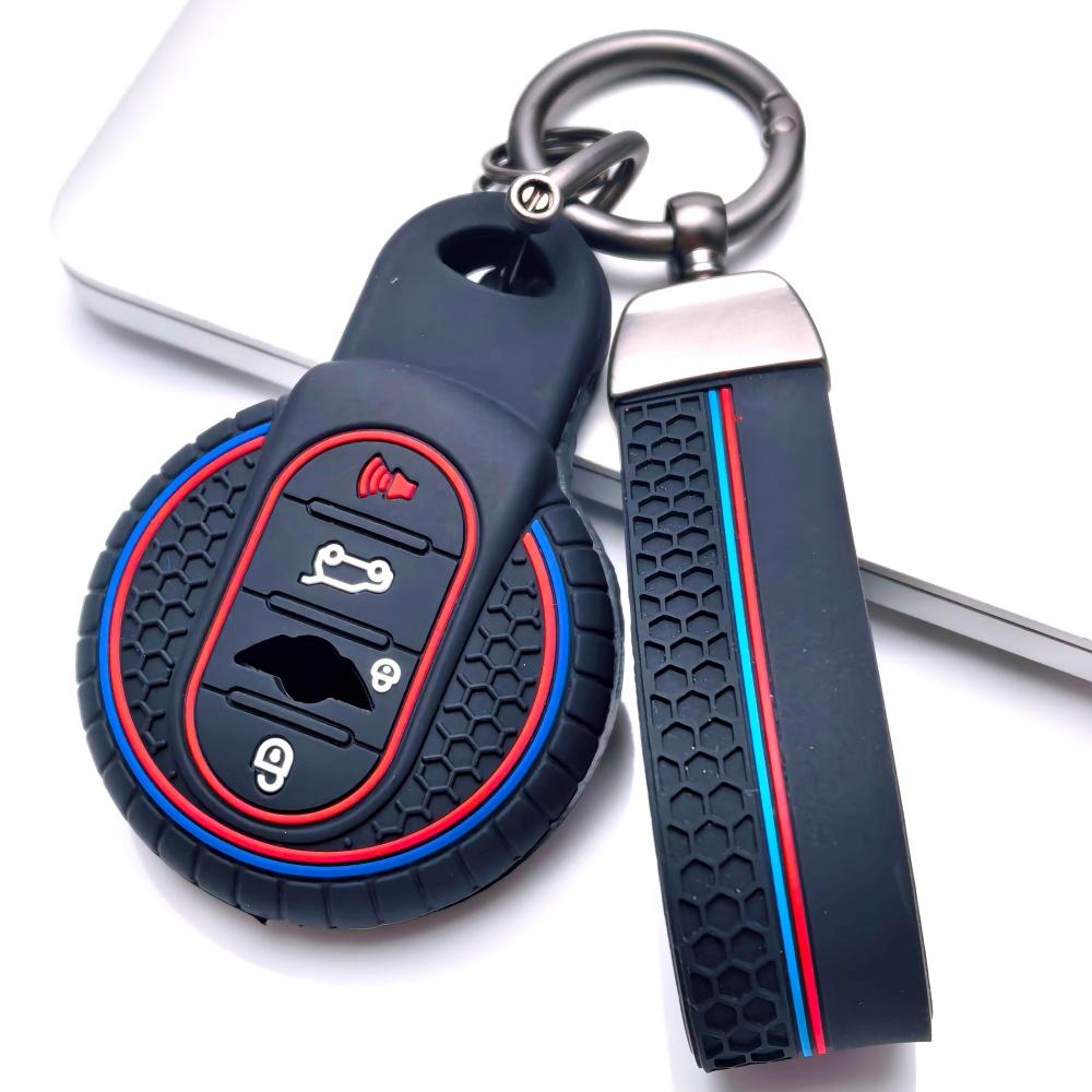 Силиконовый чехол для брелока, совместимый с BMW Mini Cooper F54 F55 F56 F57 F60, 4 кнопки, подходит для BMW Cooper F54 F55 F56 F57 F60, брелок-ремешок для запястья, не