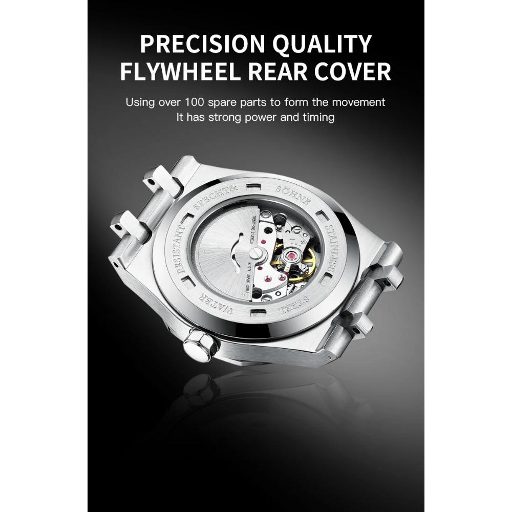 Новые Роскошные Автоматические Механические Часы Specht & Söhne Япония 8215 Механизм Часы из Нержавеющей Стали Сапфировое Стекло Водонепроницаемые 40 мм