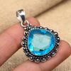 Wonderful Blue Topaz Gemstone Handmade 925 Sterling Silver Jewelry Pendant For Women
