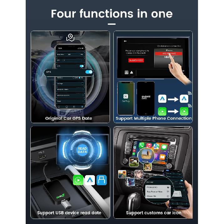 CarlinKit 5.0 Wired To Wireless Adapter Wireless Android Auto CarPlay Smart Car Box Bluetooth WiFI Auto Connect Online Upgrade