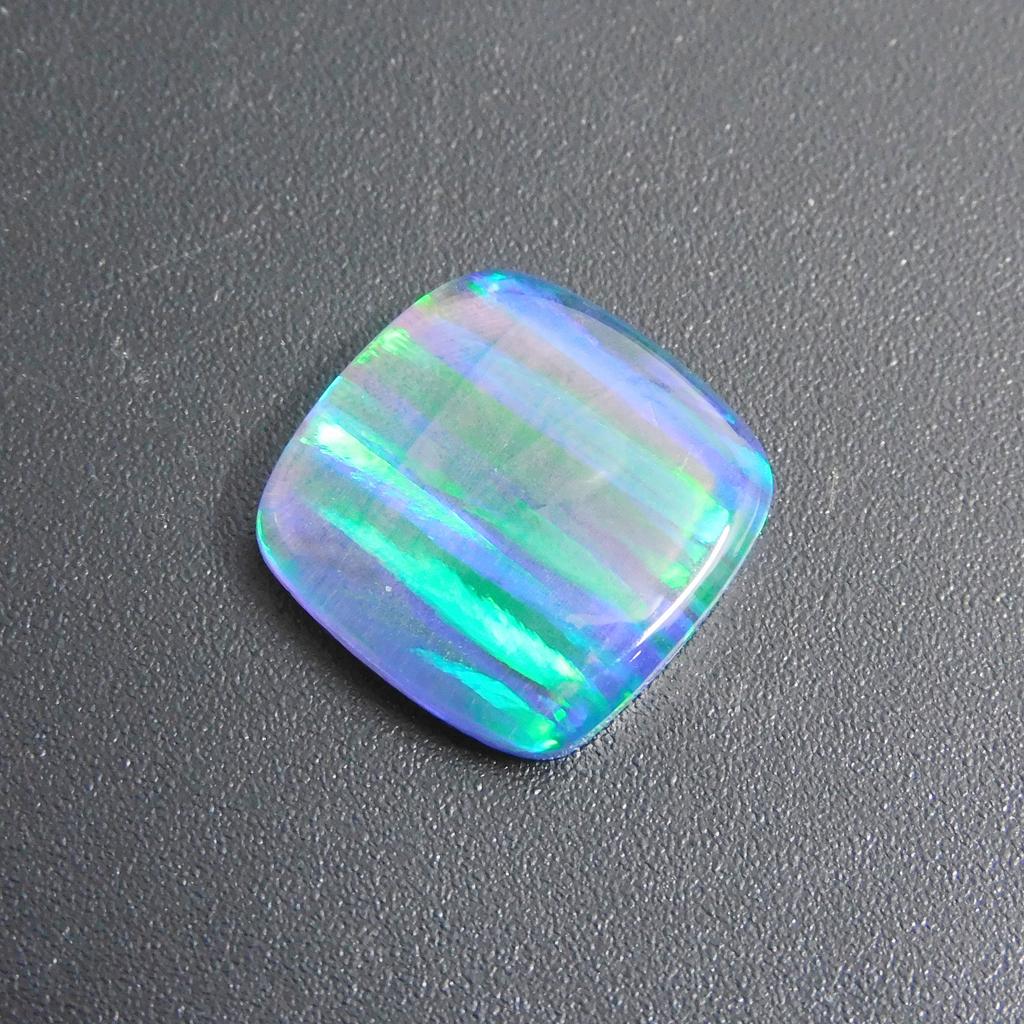 Lab-Created Opal Loose Gemstone 6.10 ct Boulder Square Cut Multi Color October Birthday Birthstone