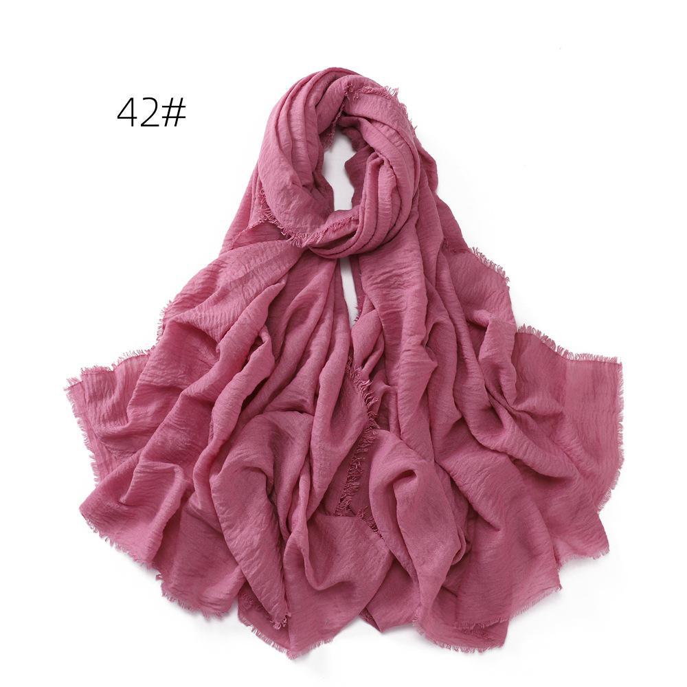 High-Quality Cotton Linen Gauze Scarf: Breathable, Encrypted Sunscreen, Four-Circle Fringe Shawl, Women's Malay Head Scarf