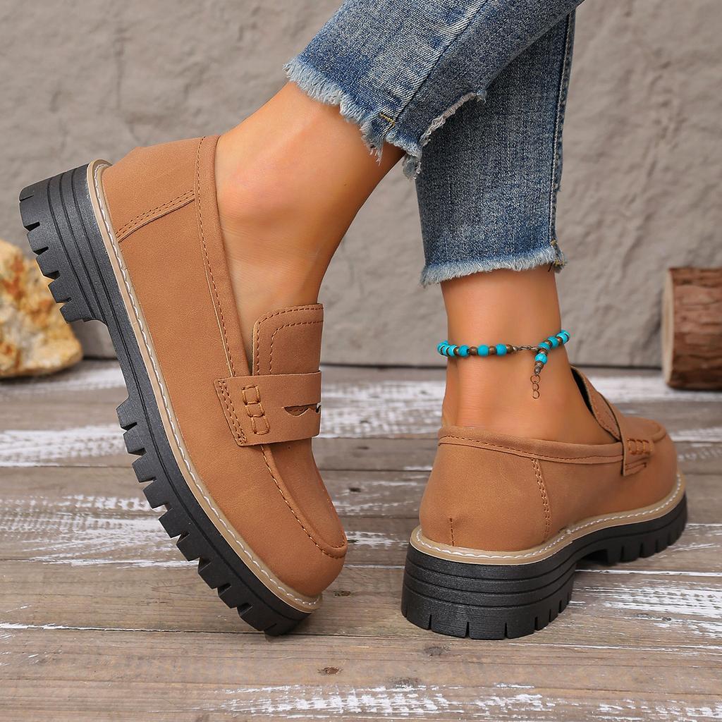 2025 женские туфли с круглым носком, женские матовые туфли на плоской подошве, ретро одинарные туфли, европейский и американский стиль, большие размеры, повседневная обувь