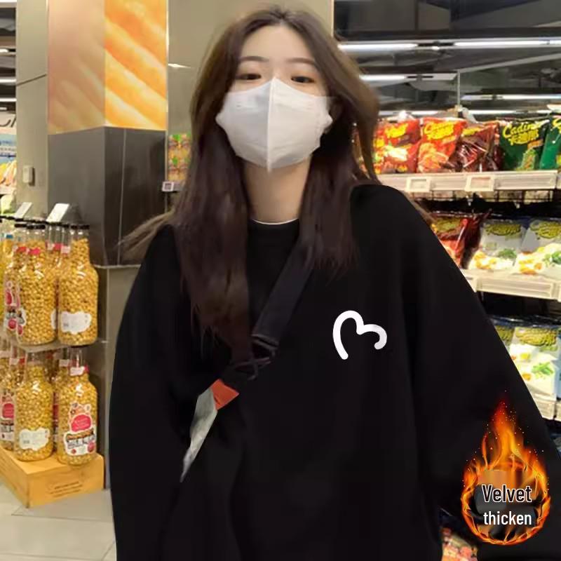 Женский пуловер темно-зеленого цвета с круглым вырезом - Осень 2024, корейский стиль, длинный рукав, повседневный дизайн.