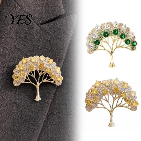 Rhinestone Brooch Pin, Wishing Tree Design Lapel Pin with Sparkling Layered Rhinestones, Hollow Branches Badge for Suits Coats Cheongsam Banquets