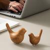 Artistic Entrance Hall Ornaments Bird Figurines with Wood Grain Look Modern Home Decor Animal Sculptures Ceramic Birds Decorative for Shelves Living