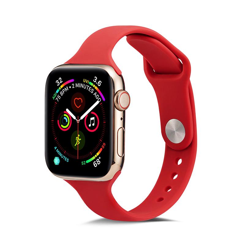 Мягкий тонкий силиконовый спортивный ремешок для Apple Watch 5 4 3 2 1 38 мм 42 мм, резиновый ремешок для часов для Iwatch series 5 4 40 мм 44 мм