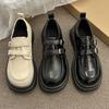 Женские лоферы на платформе 2025 весна и осень новинка увеличивающие рост ретро универсальные в британском стиле маленькие кожаные туфли черные туфли-лодочки на высоком каблуке