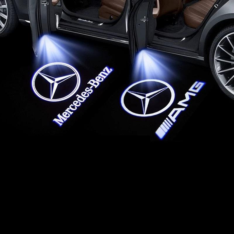 YDC4 2PCS LED Car Door HD Laser Projector Lights Door Welcome Lamp Mercedes Benz Amg A C E GLC GLA GLE W205 W212 W213 X253 X156 W166
