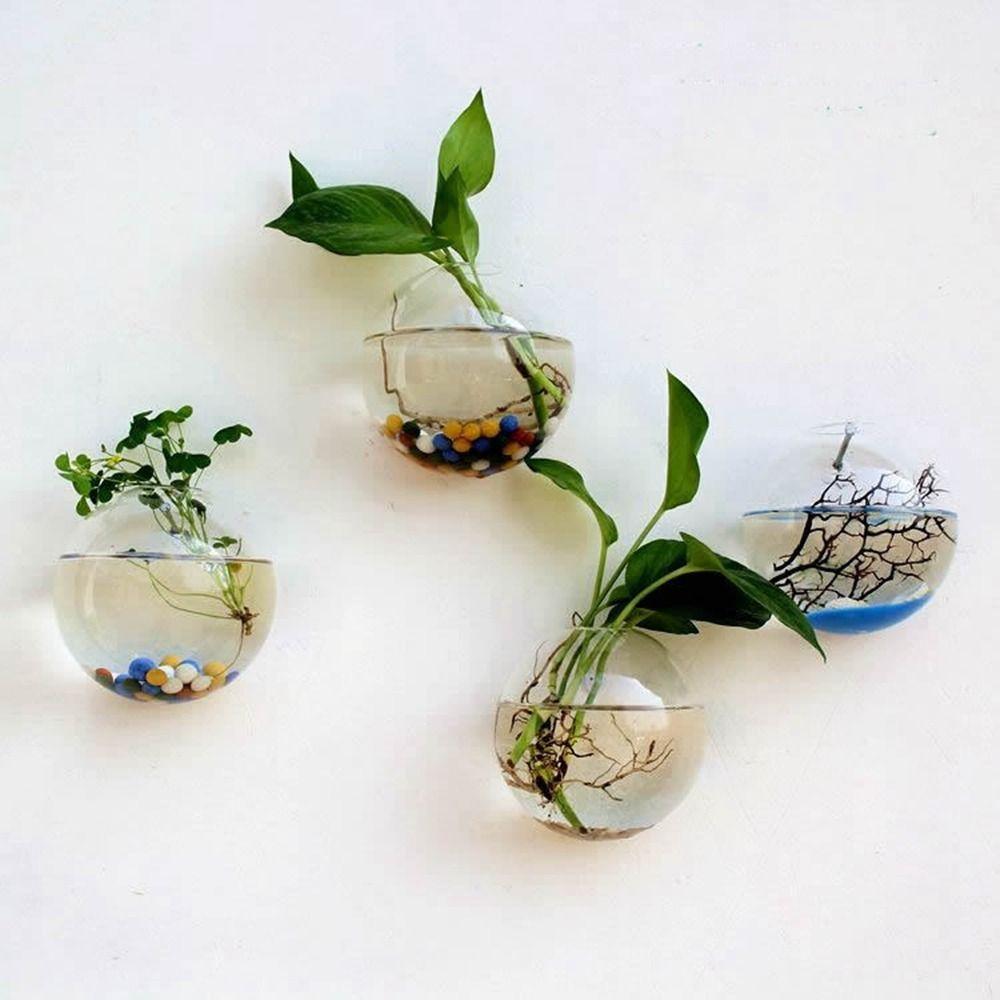 Glass Crafts Hydroponic Plants Wall-mounted Flower Vase Flower Pot Plant Container Hydroponic Vase