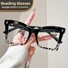 Elegant Full Rim Square Reading Glasses for Women, PC Frame, Clear Les, Magnification  1.0 To  4.0, Fashion Reading Glasses