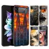 Жесткий ПК чехол для телефона Samsung Galaxy Z Flip 7 6 5 4 Черная крышка для Galaxy Z Flip 3 Складной Ударопрочный Capas Художественные узоры