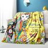 Cartoon Cat HD Printed Flannel Blanket  Baby  Girl  Boy  Office Camping Picnic Blankets for Children  Sofa Blanket  Soft Thin Blanket