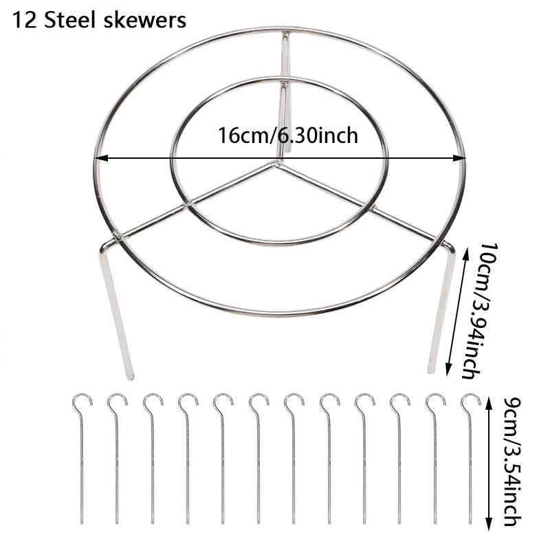 Кухонный вертикальный держатель для шампуров Круглая решетка для гриля аэрофритюрницы Съемная решетка для гриля Решетка для шашлыка со стальными шампурами