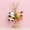 Hamburger Dog Panda Plush Keychain Animal Toy Pendant Cartoon Gift Decoration