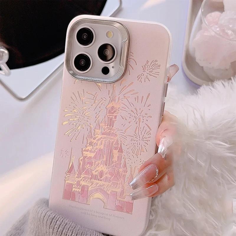 Новогодний розовый замок Фейерверк Чехол для Samsung Galaxy S24 S23 S22 S21 Ultra Plus S20 FE A14 A34 A13 A23 A33 A54 A53 A52