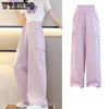 Девочки Свободные Повседневные Брюки с Широкими Штанинами Детские Брюки Ледяной Шелк Брюки для Работы Брюки Защита от Комаров