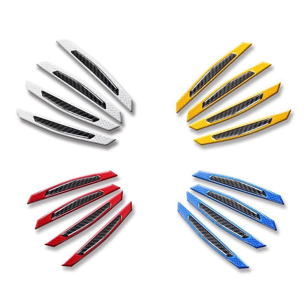 4Pcs Auto Alarm Decal Anti-Collision Car Reflective Strips Door Sticker Safety Warning