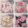 Rose Red Flower Pillowcase Decorative Bird Flower Plant Pillowcase Cushion Sofa Home Car