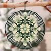Lucky Clover Pattern Metal Wind Spinner Outdoor Decorative Kinetic Garden Art Hanging Wireless Wind Chime for Halloween Christmas