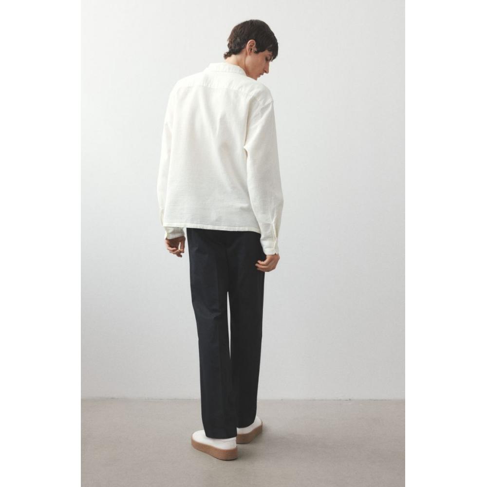 Текстурированная рубашка HM Regular Fit, белая