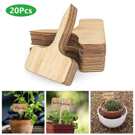 20Pcs Bamboo Plant Flower Succulents Labels Tags Garden Nursery Pots Markers