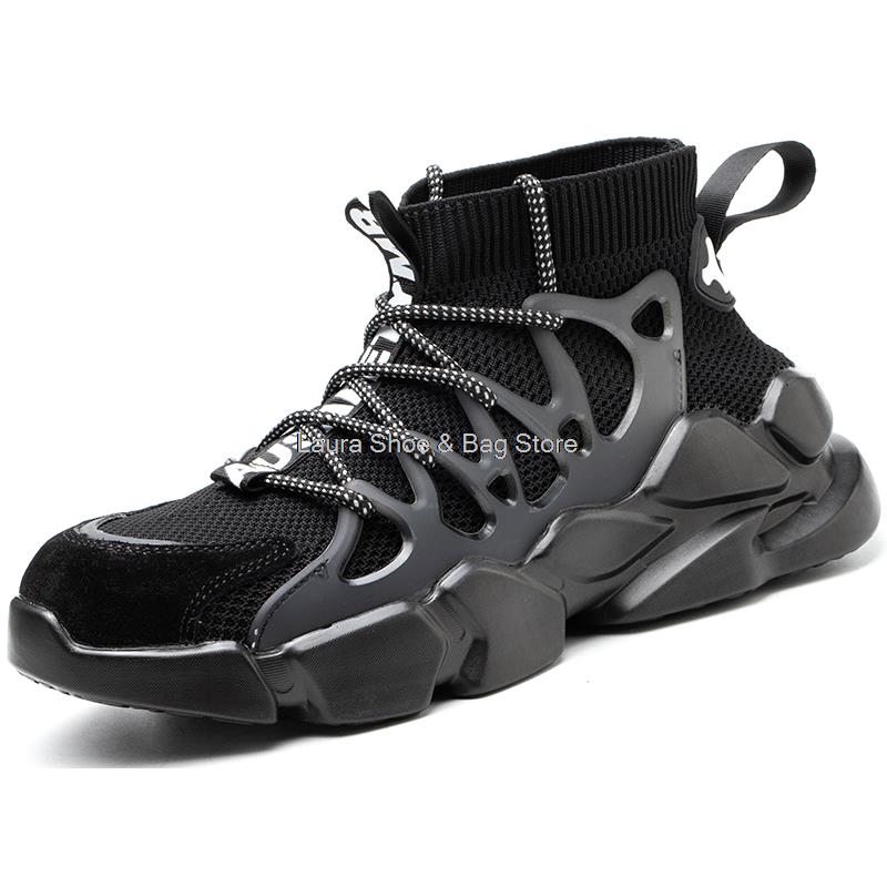 Модные рабочие защитные ботинки, мужские туфли со стальным носком, противоударные, высокие дышащие рабочие кроссовки, мужская промышленная защитная обувь, защитная обувь
