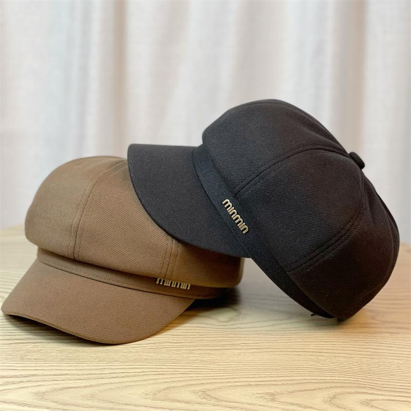 Новая восьмиугольная шляпа для женщин на осень и зиму, британский берет, для маленькой окружности головы, в японском стиле, литературная кепка с козырьком, шляпа художника